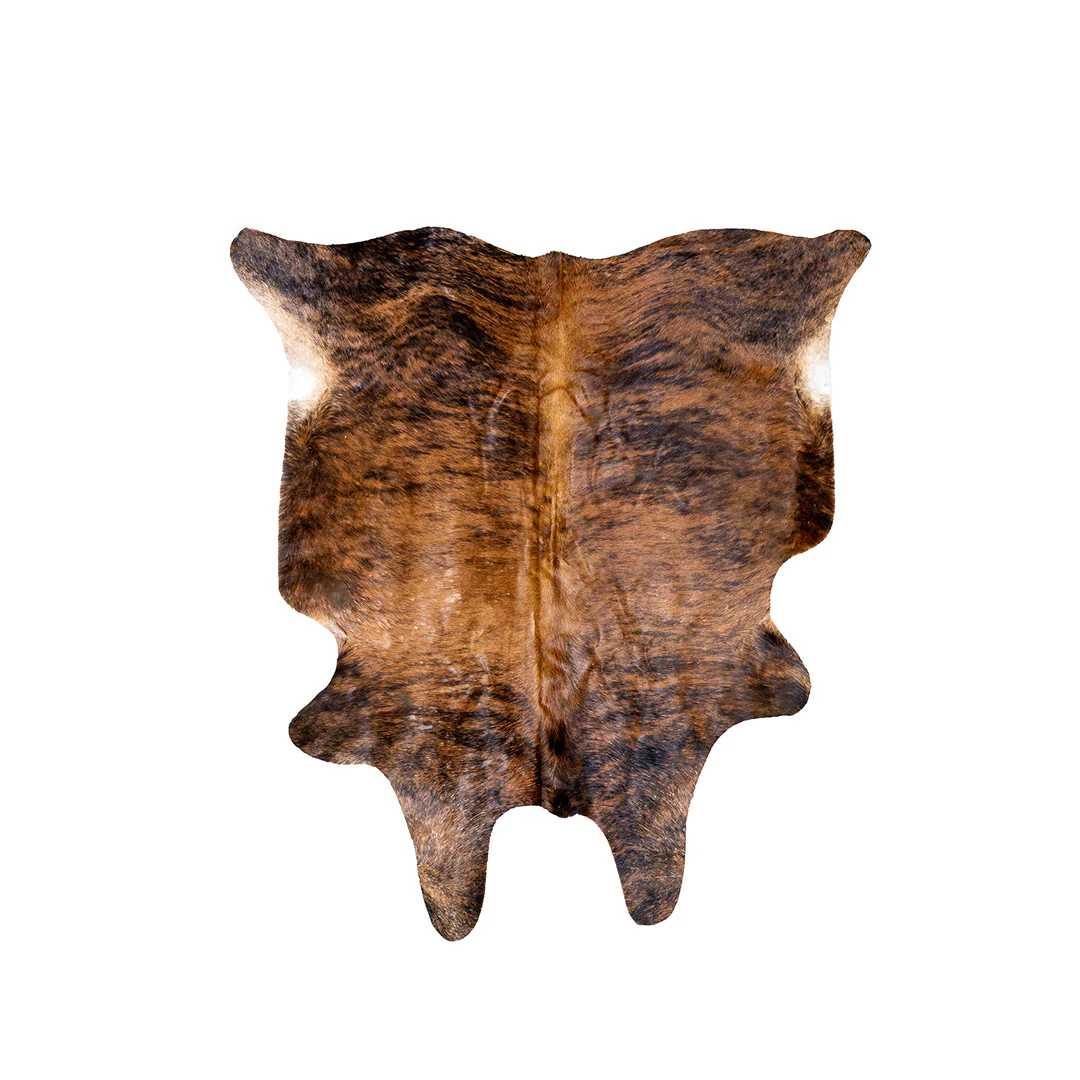 Genuine Cowhide Rug – Brindle Brown & White