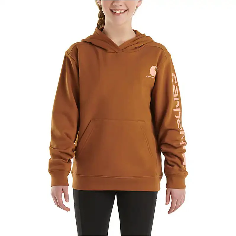 Carhartt Girls Long-Sleeve Graphic Shirt (Child/Youth) Brown-CLEARANCE - Image 7