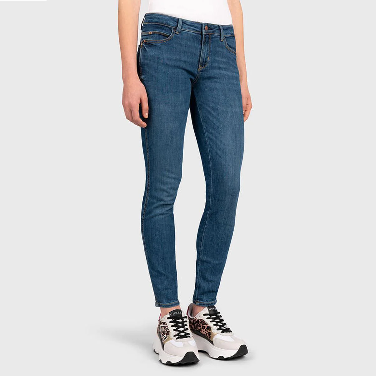 Guess Women's Curve X Elastic Jeans Blue-CLEARANCE