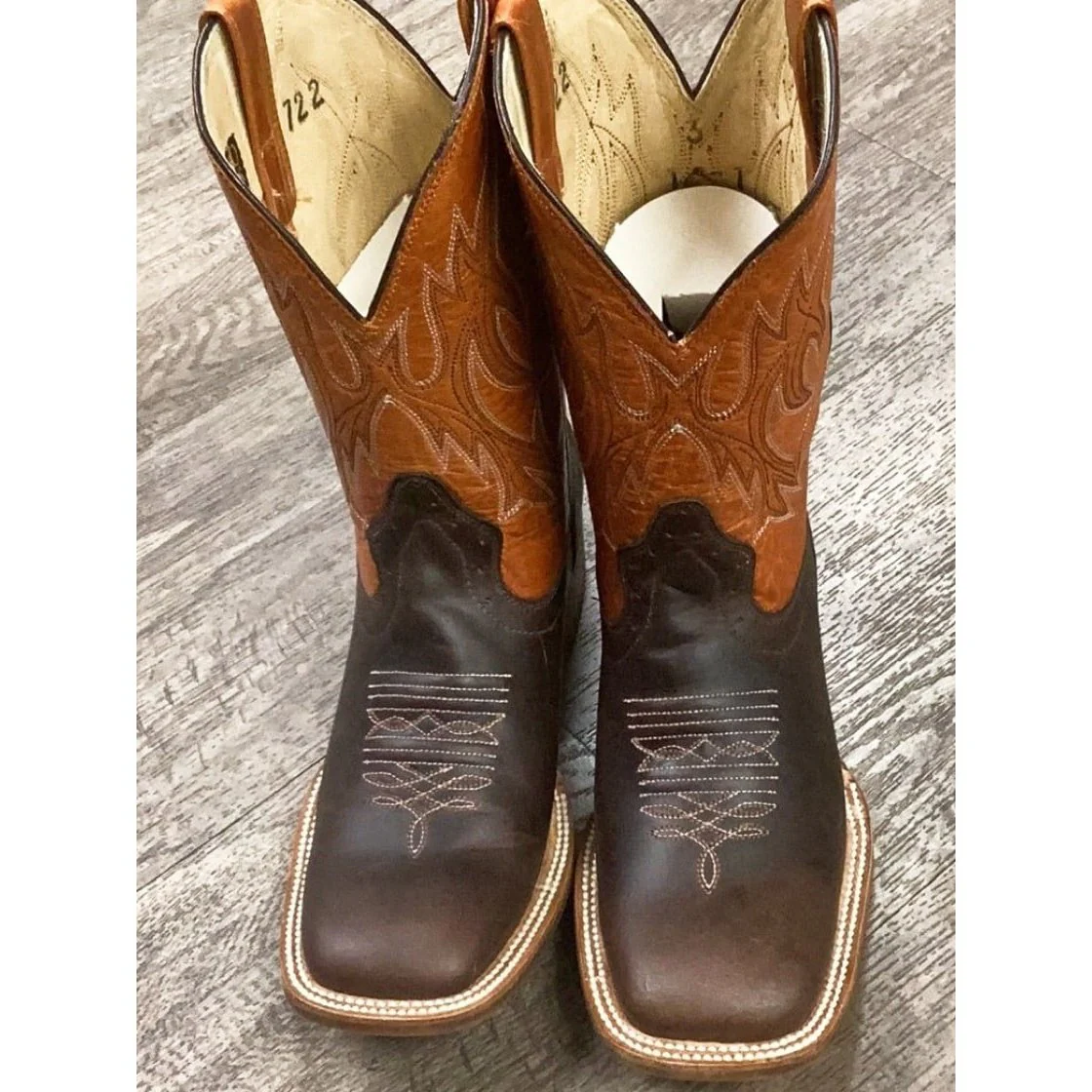 Hondo Kid’s Cowboy Boots Brown Apache Mango Volcano Square Toe - Image 3