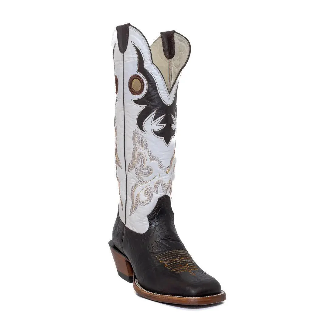 Hondo Men's 16" Cowboy Boots Black/White