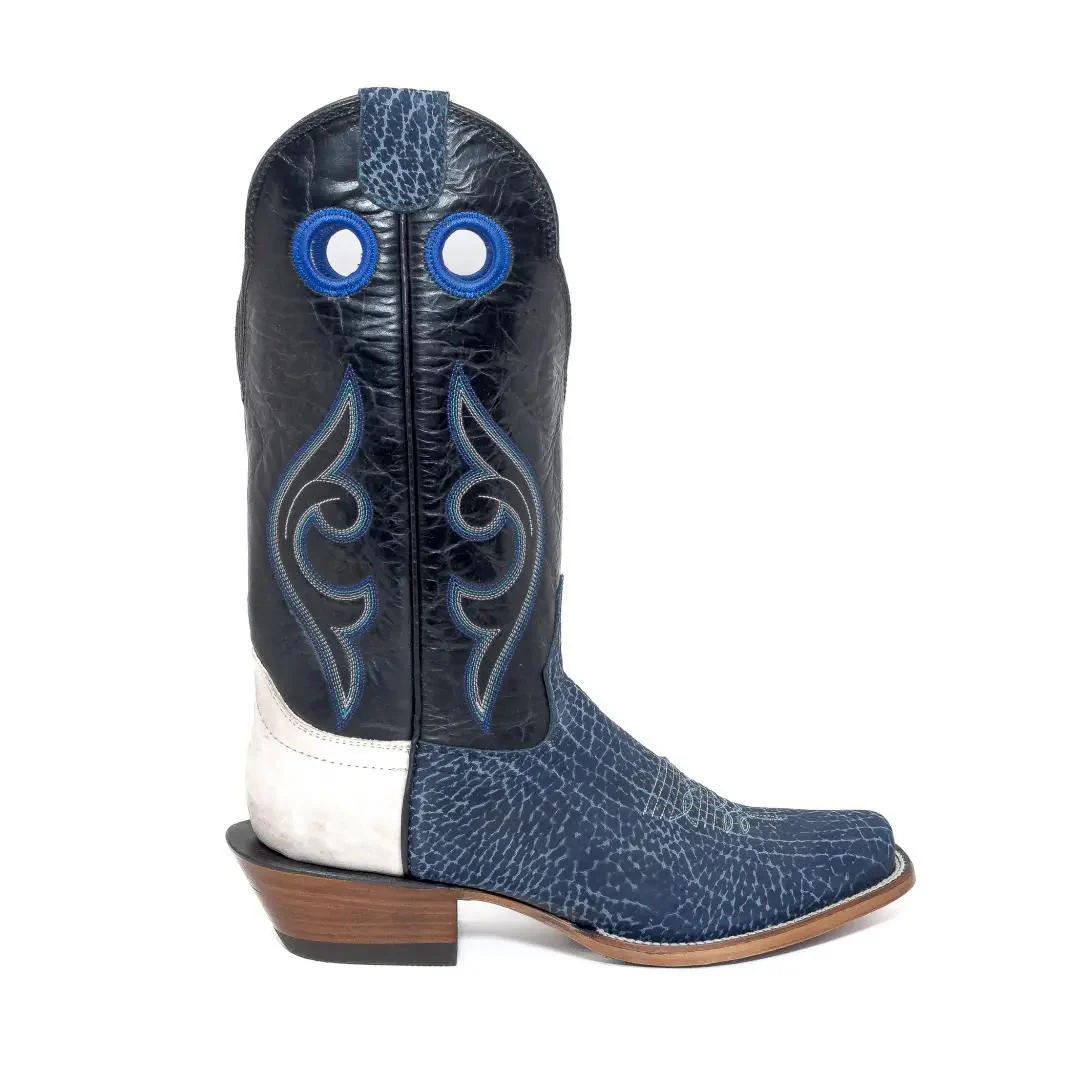 Hondo Men's Cowboy Boots 13" Blue Nubuck Bullhide - Image 2