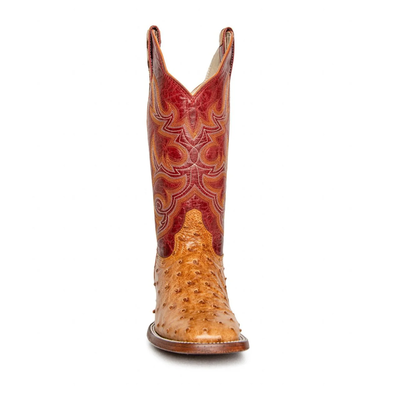 Hondo Women’s Cowgirl Boots 13" Umber Exotic Ostrich - Image 2