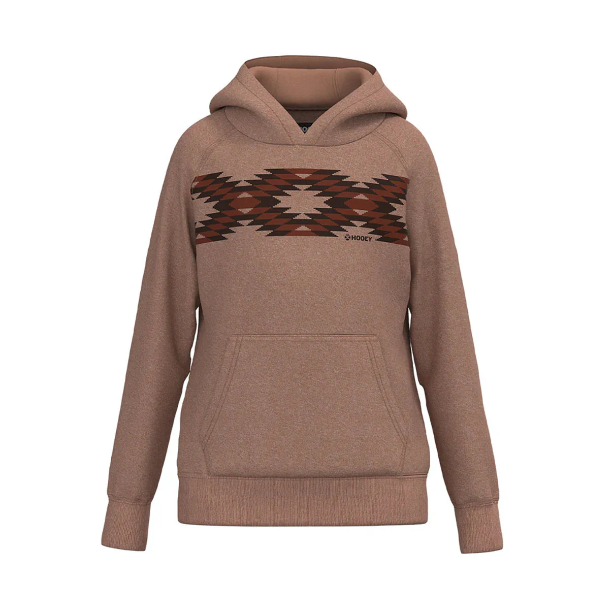 Hooey Girl's Pink Hoodie With Maroon Pattern