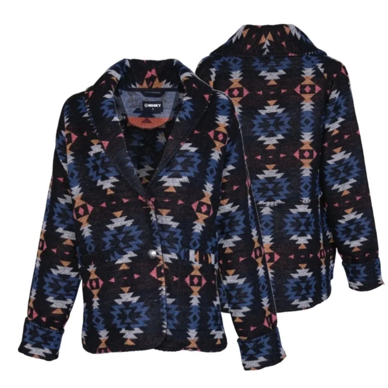 Hooey Ladies Black/Aztec Cardigan