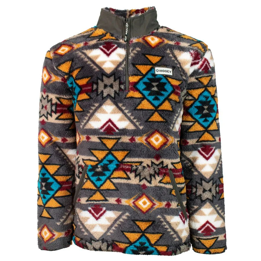Hooey Unisex Pullover Fleece Brown/Aztec CLEARANCE
