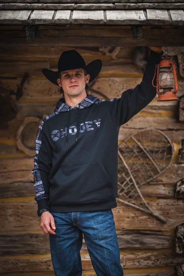 Hooey Men's Canyon Black w/ Grey Aztec Hoodie - Image 2
