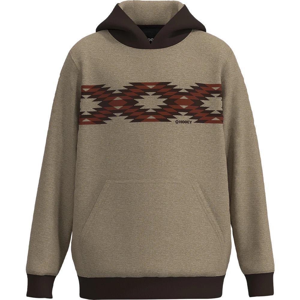 Hooey Men's Polar Fleece Hoodie Tan W/ Red