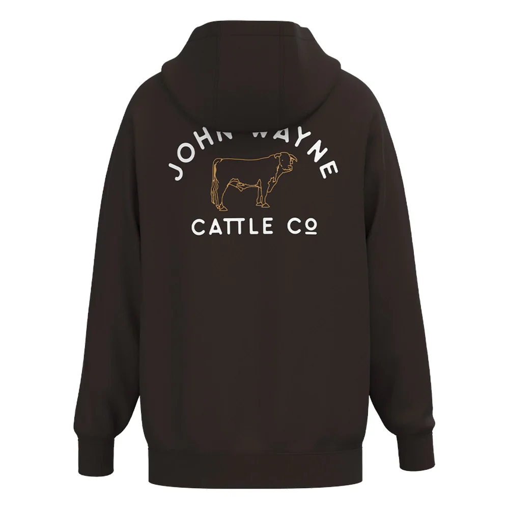 Hooey Men's "JW Cattle Co" Hoodie Brown With White Logo - Image 2