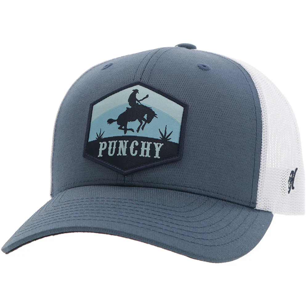 Hooey "Ranchero" Punchy Blue/White With Black & Blue Patch