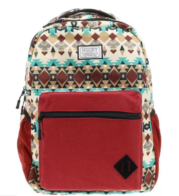 Hooey Recess Backpack Cream/Turquoise with Aztec