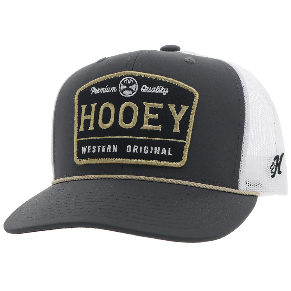 Hooey "Trip" Charcoal White With Black Gold Patch