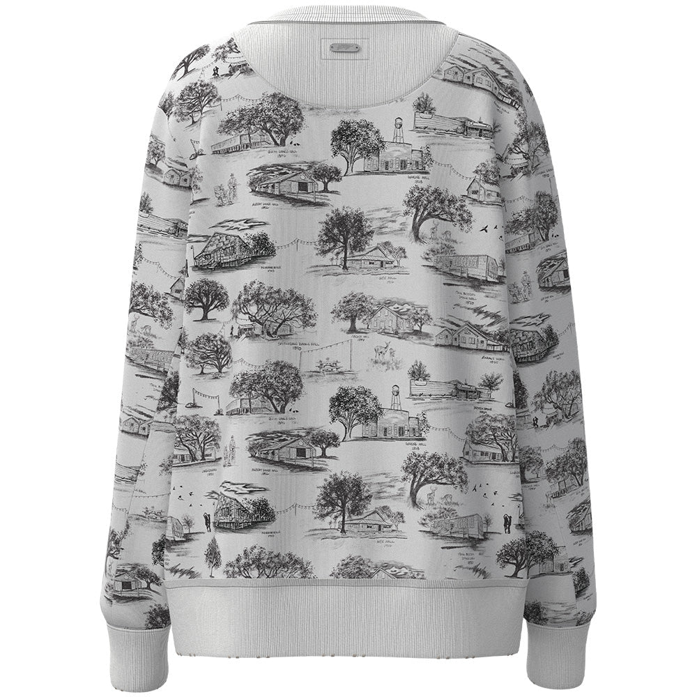 Hooey Women's "Stallion Crew" Pullover White Print - Image 2