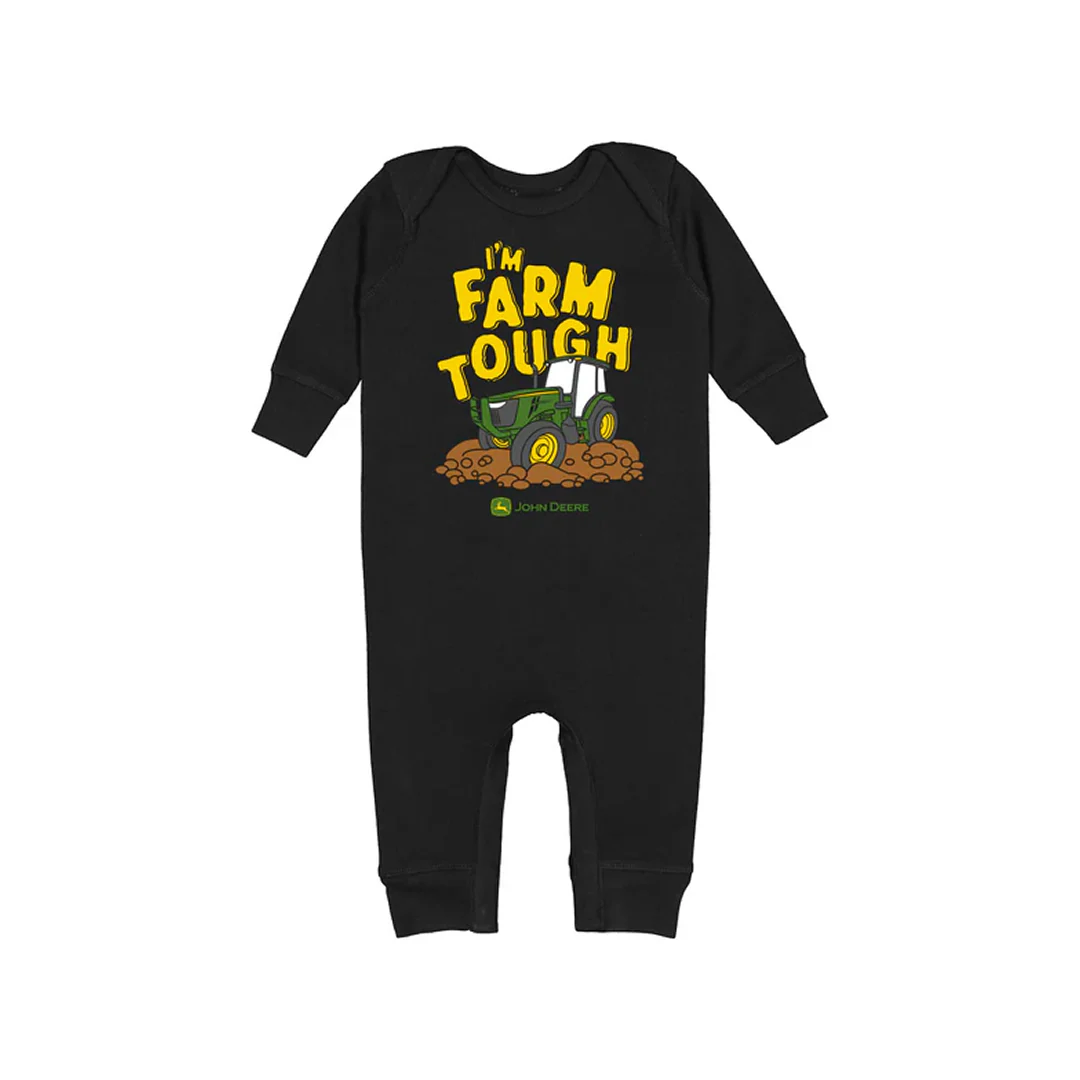 John Deere Boy's Black Romper w/ Graphic