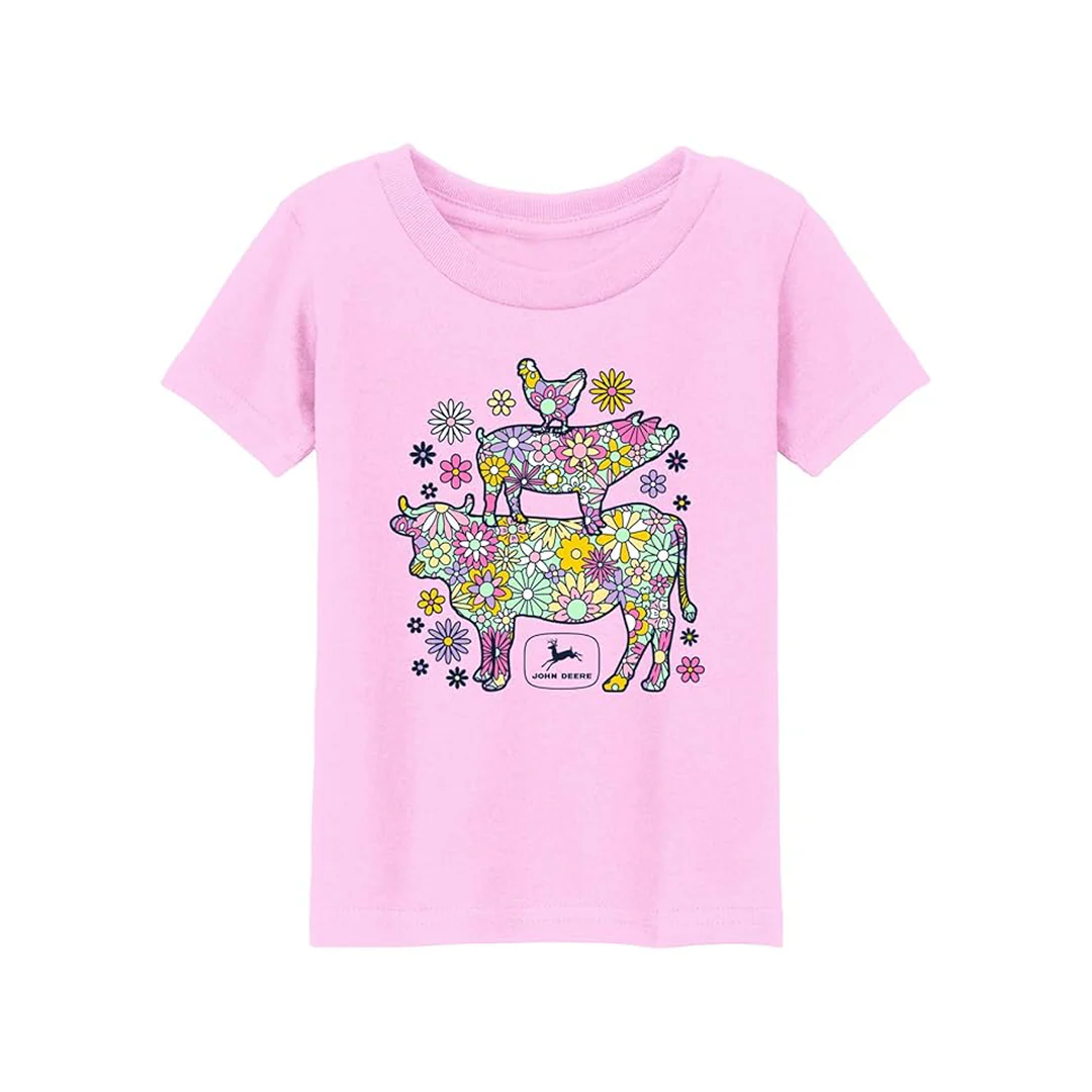 John Deere Girl's Pink Graphic T-Shirt