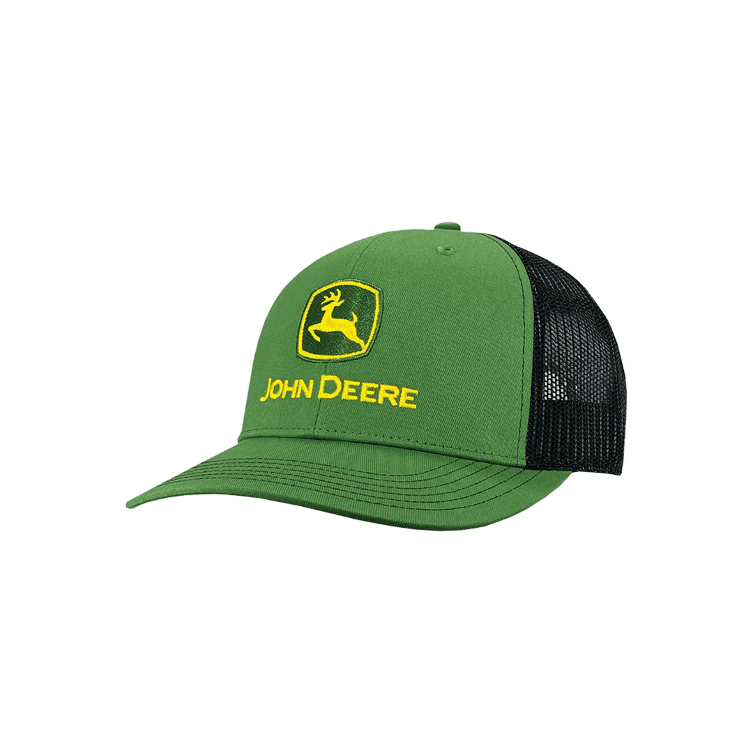 John Deere Green and Black Trucker Cap w/ Classic Logo