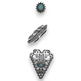 Justin Arrowhead and Feather Hat Pins - 3 Pack