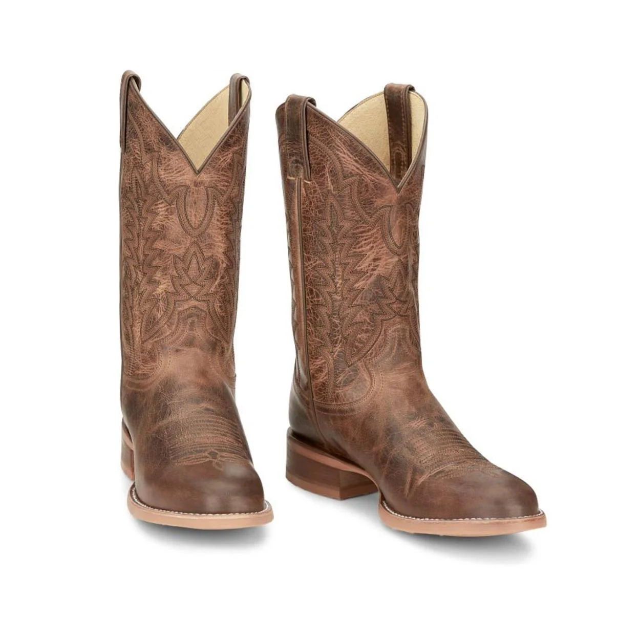 Justin Men's 12" Clanton Western Boots Khaki