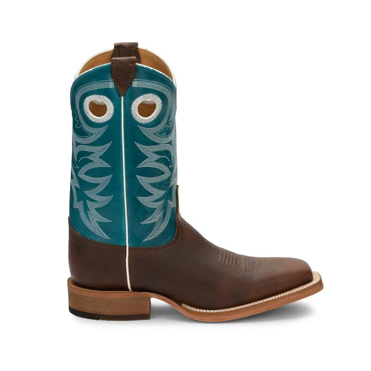 Justin Men's Boots Bent Rail Caddo Square Toe Western Boots Deep Teal - Image 2