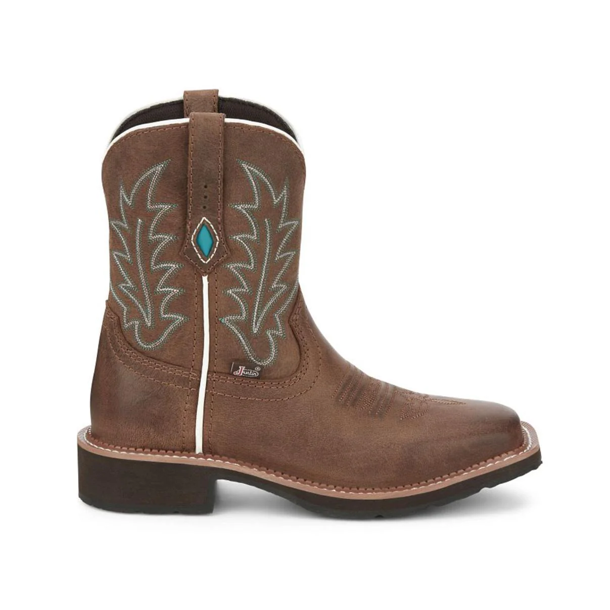 Justin Women's 8" Ema Western Boot Dark Tan - Image 2