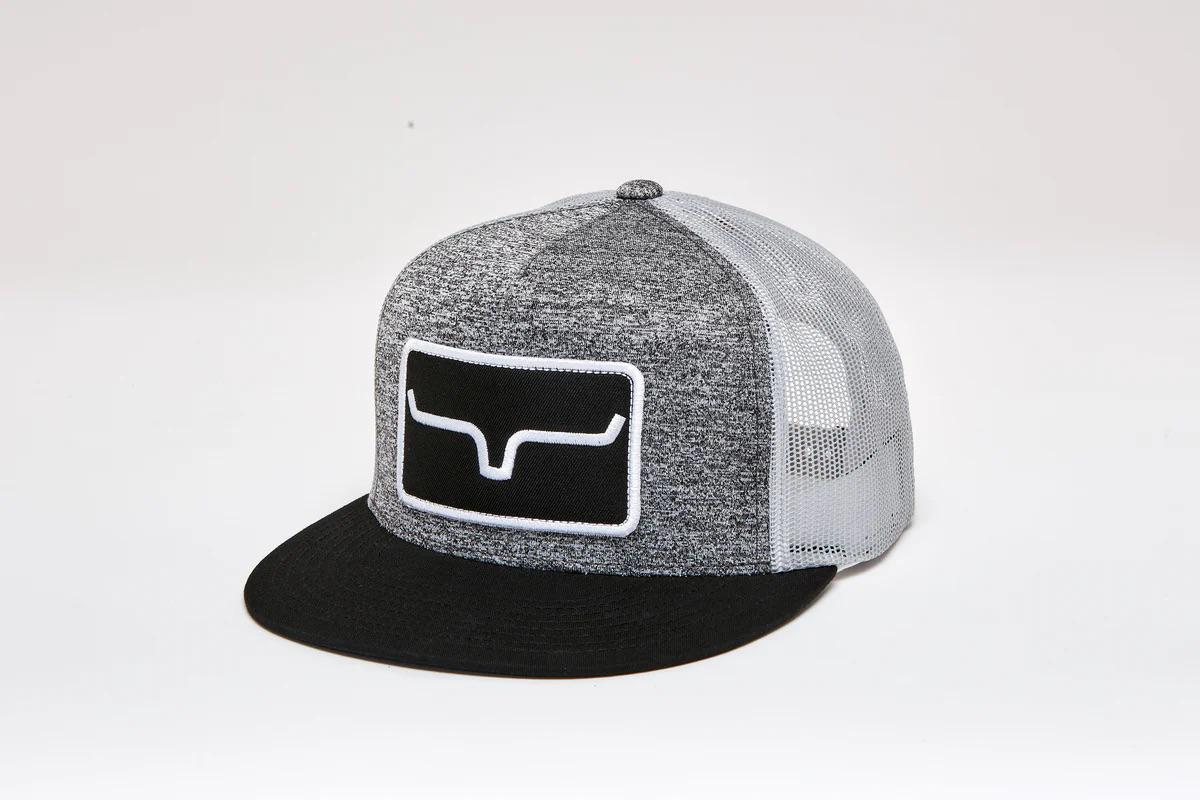 Kimes Ranch Banner Ventilated Trucker Hat in Grey Heather