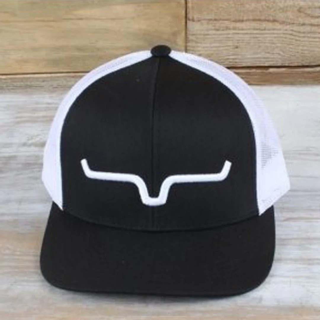 Kimes Ranch Cap Weekly Trucker Mid Profile Black/White - Image 3