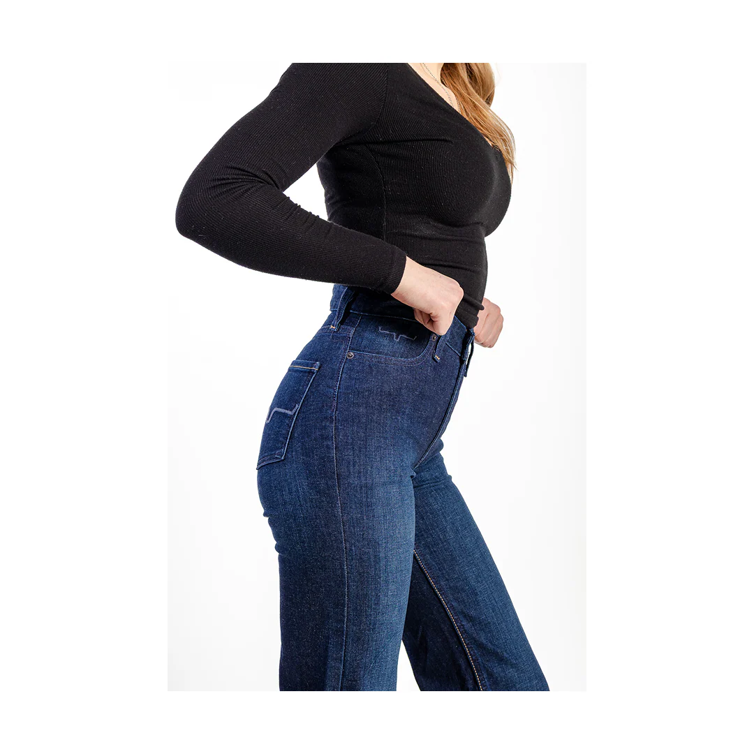 Kimes Ranch Olivia Wide Leg High-Rise Jean Dark Wash Women's - Image 4