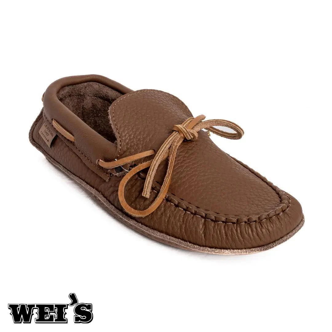 Laurentian Chief Men's Moccasins Padded Ski Sole Amik Brown