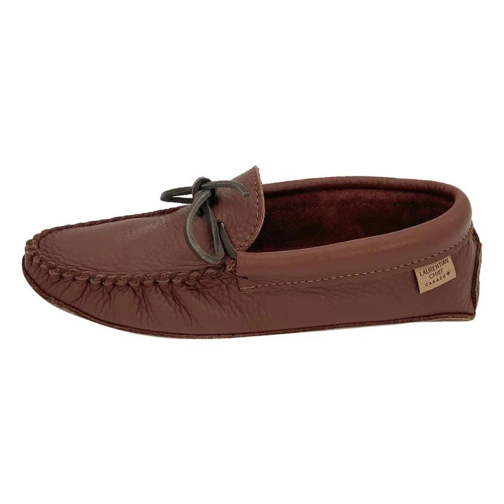 Laurentian Chief Men's Moccasins Woodstain Leather Unlined - Image 4