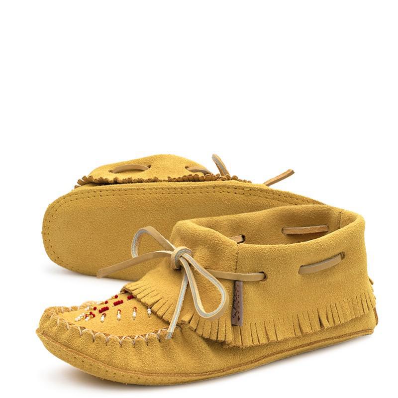Laurentian Chief Women's Indian Moccasins Tan Suede - Image 13