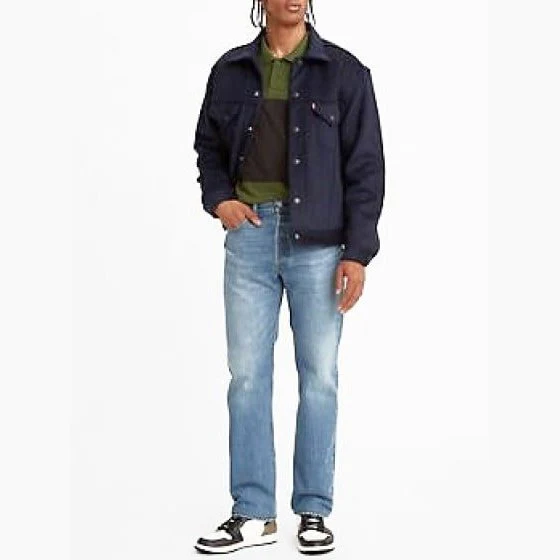 Levi’s 501 Men’s Jeans Regular Fit Medium Wash - Image 2