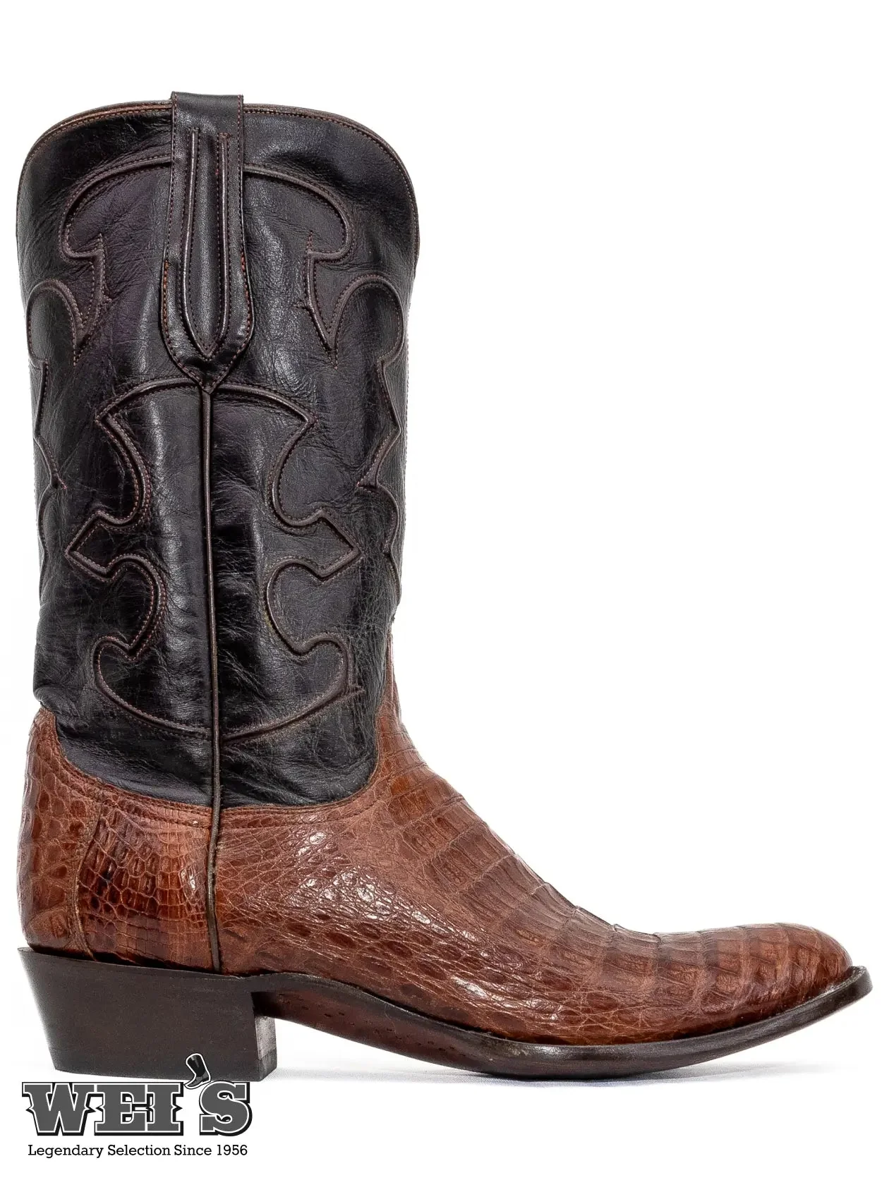 Lucchese Men's Cowboy Boots 15" Exotic Caiman / Derby - Image 2