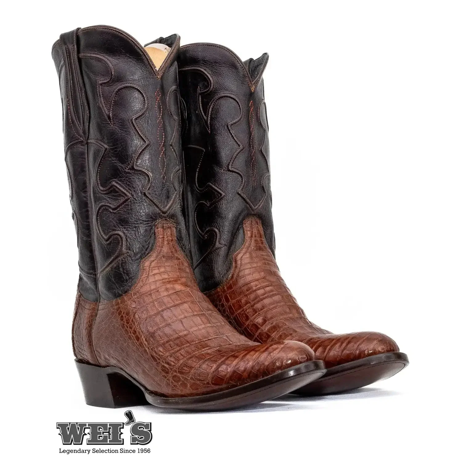 Lucchese Men's Cowboy Boots 15" Exotic Caiman / Derby - Image 4