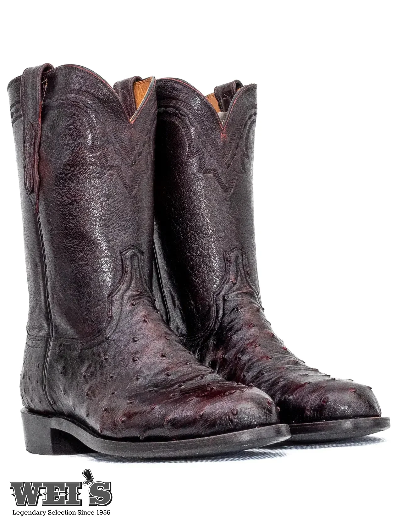 Lucchese Men's Cowboy Boots 11" Exotic Ostrich/Goat Roper Style -CLEARANCE