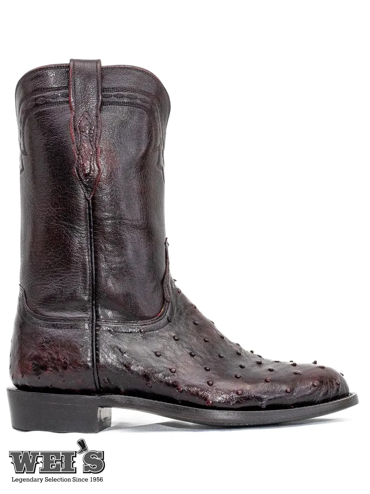 Lucchese Men's Cowboy Boots 11" Exotic Ostrich/Goat Roper Style -CLEARANCE - Image 2