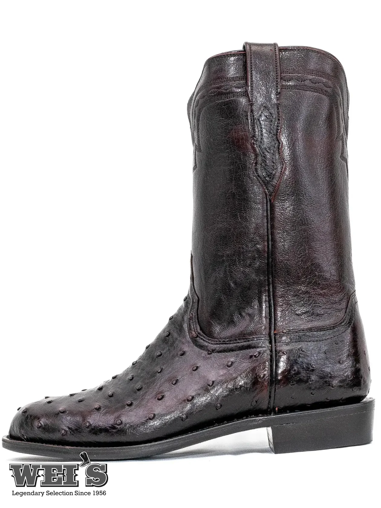 Lucchese Men's Cowboy Boots 11" Exotic Ostrich/Goat Roper Style -CLEARANCE - Image 3