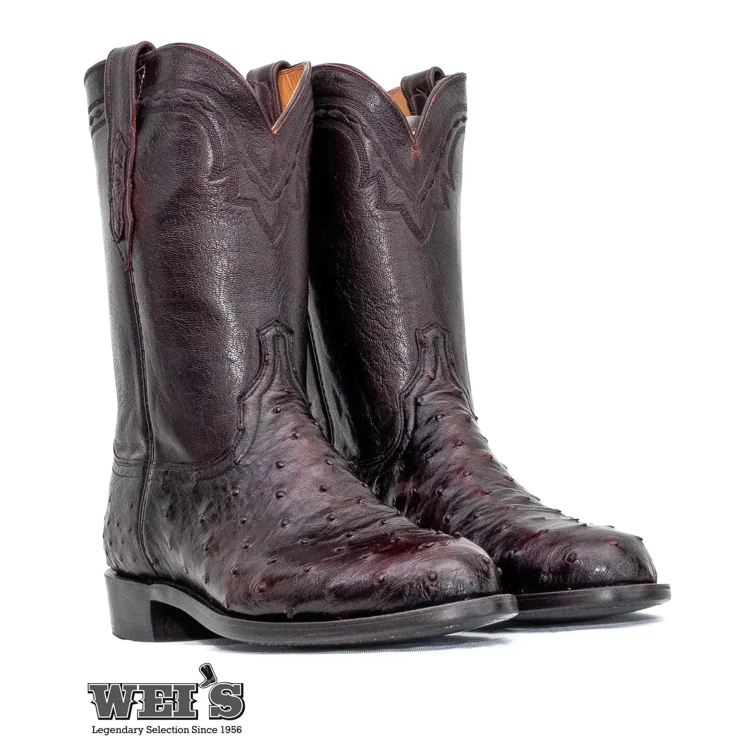 Lucchese Men's Cowboy Boots 11" Exotic Ostrich/Goat Roper Style -CLEARANCE - Image 4