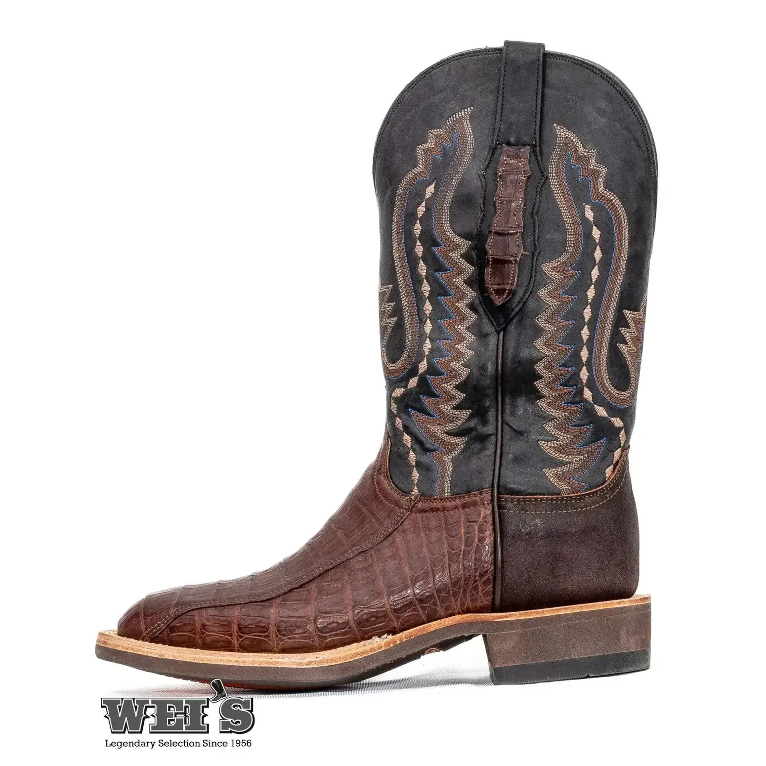 Lucchese 1883 Men's Cowboy Boots 13" Exotic Caiman/Ox - Image 2