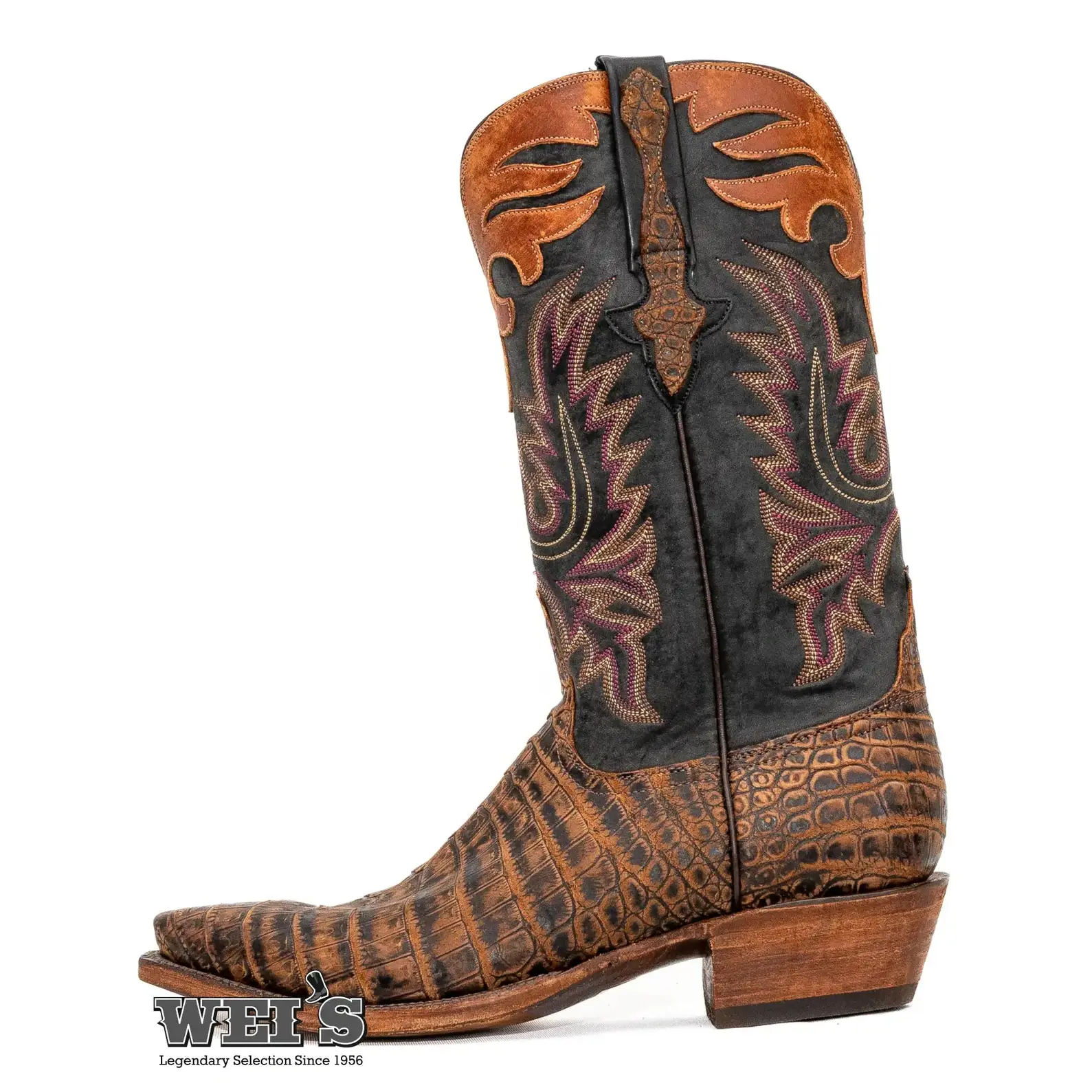 Lucchese Men's Cowboy Boots 13" Exotic Caimen Snip Toe L1424.53 - Image 2