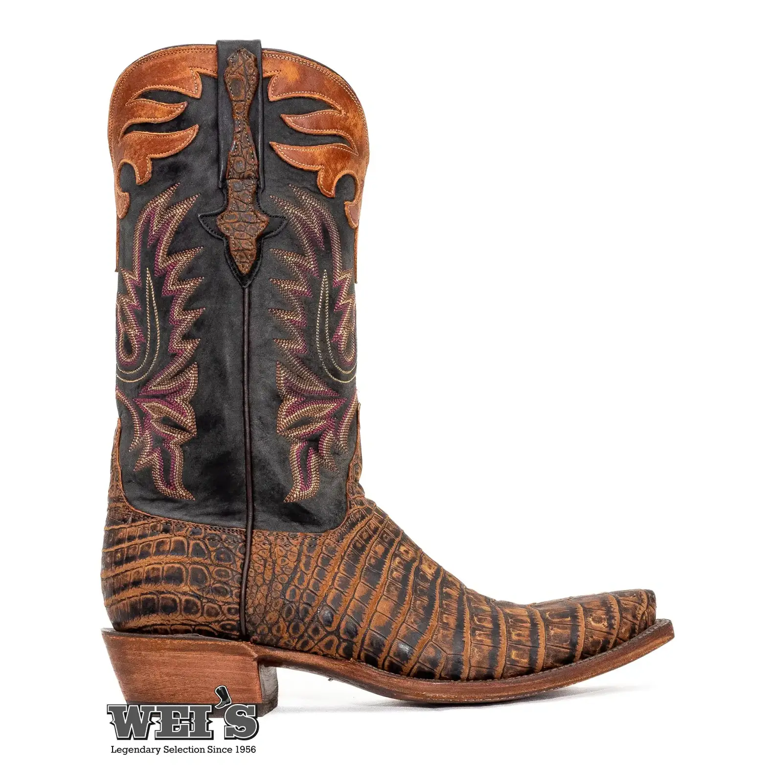 Lucchese Men's Cowboy Boots 13" Exotic Caimen Snip Toe L1424.53 - Image 3