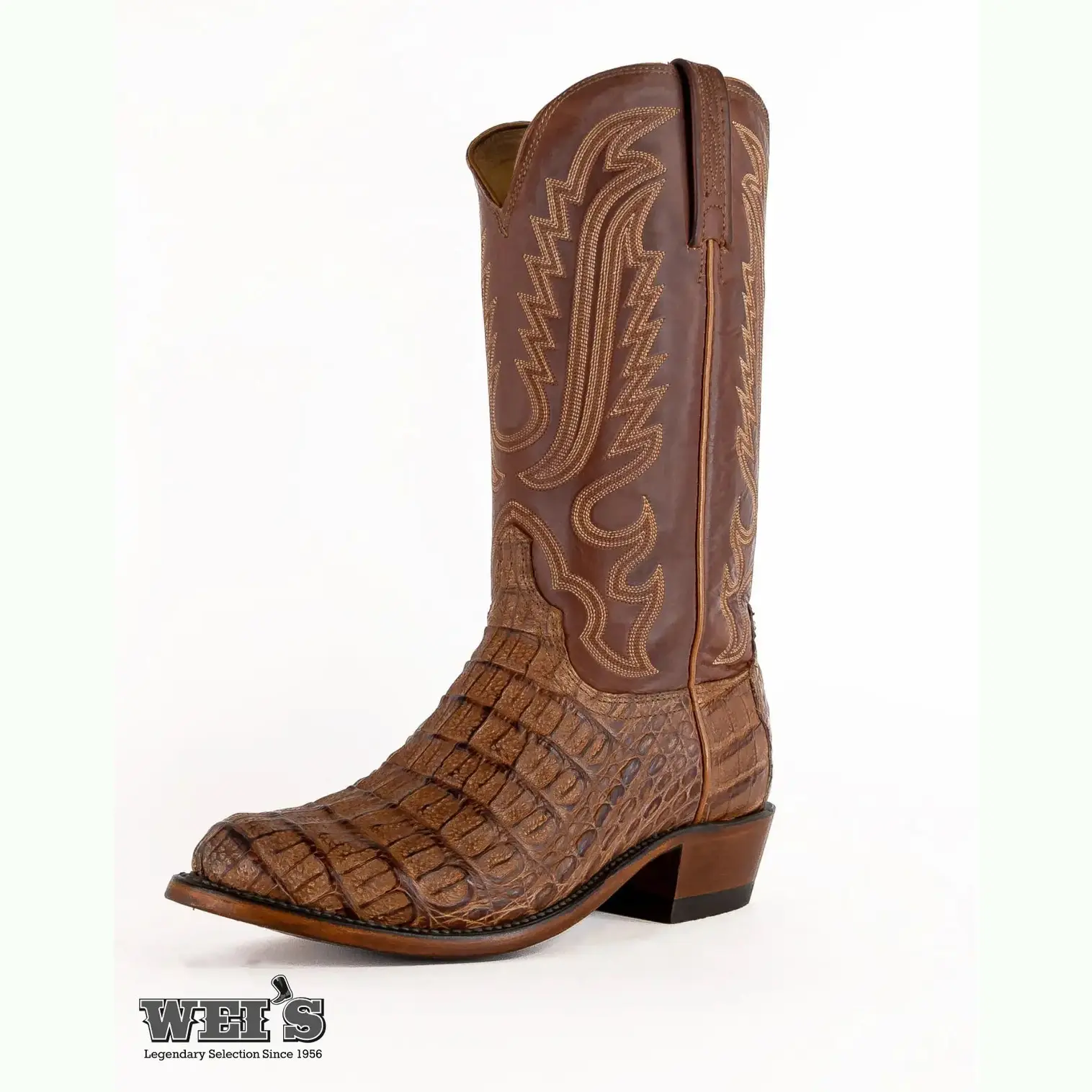 Lucchese Men's Cowboy Boots 13.75" Exotic Caiman Roper Toe - Image 3