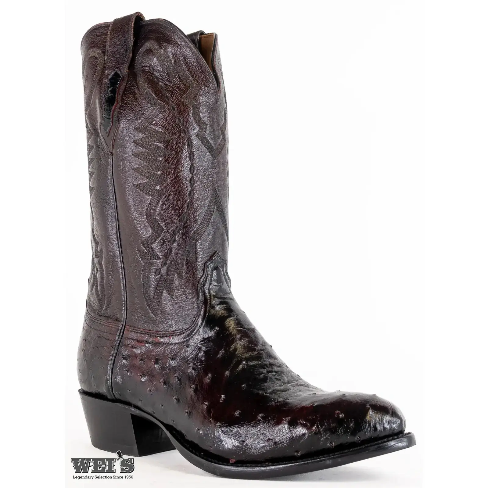 Lucchese 2000 Men's Cowboy Boots 14" Exotic Ostrich and Goat style