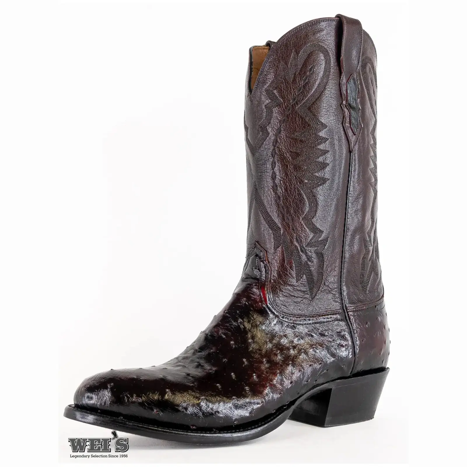 Lucchese 2000 Men's Cowboy Boots 14" Exotic Ostrich and Goat style - Image 3