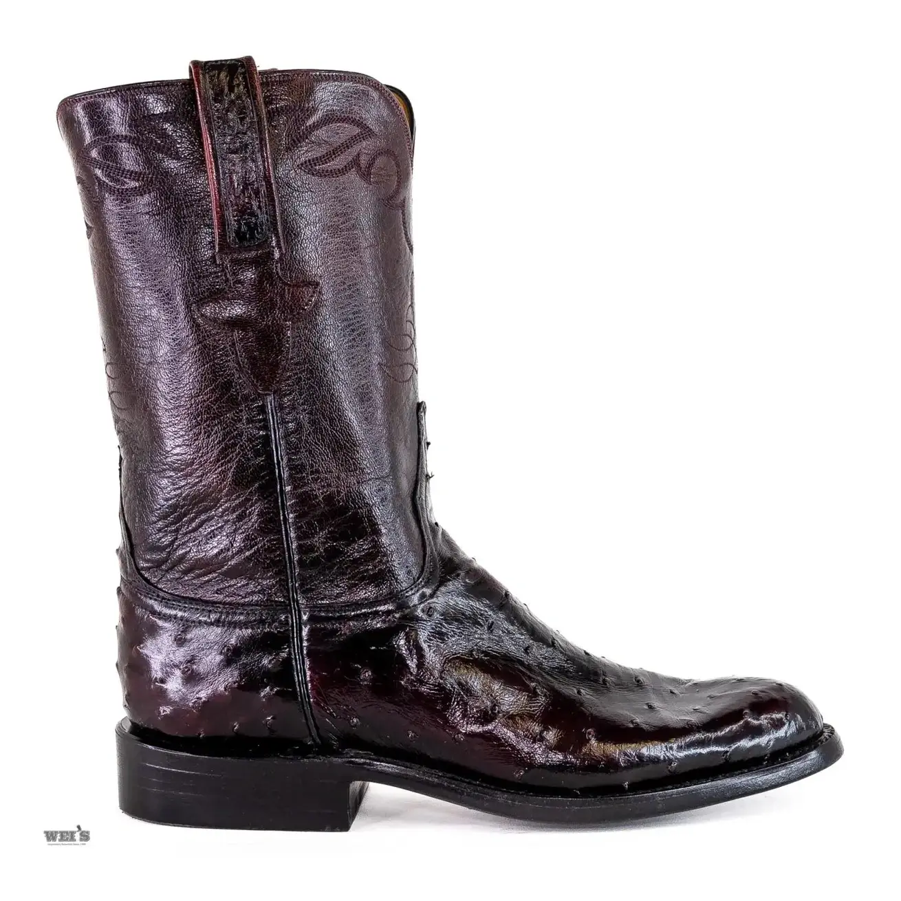 Lucchese Men's Cowboy Boots 11" Exotic Ostrich/Goat Roper Style -CLEARANCE - Image 2