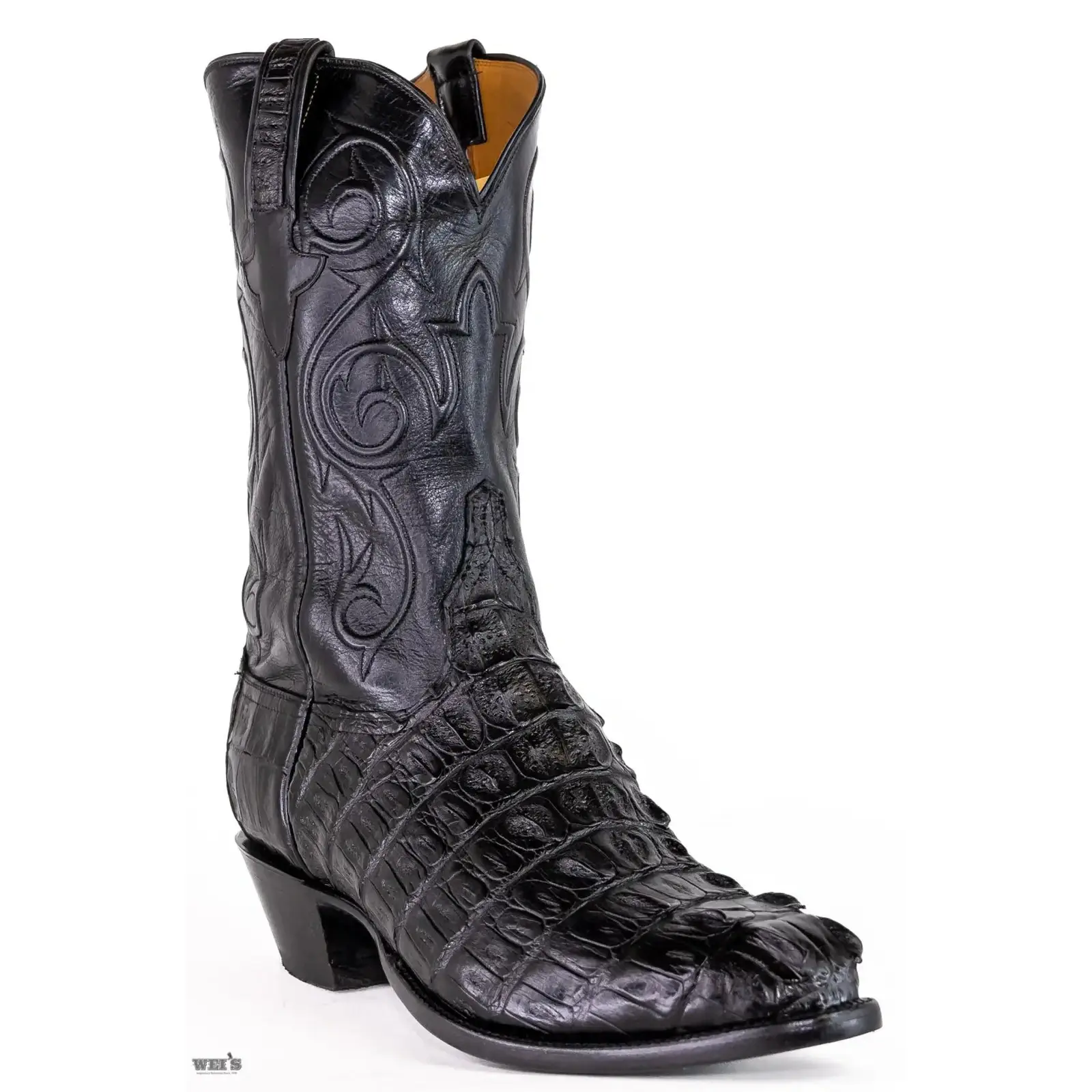 Lucchese Men's Cowboy Boots Exotic Hornback Caiman and Buffalo