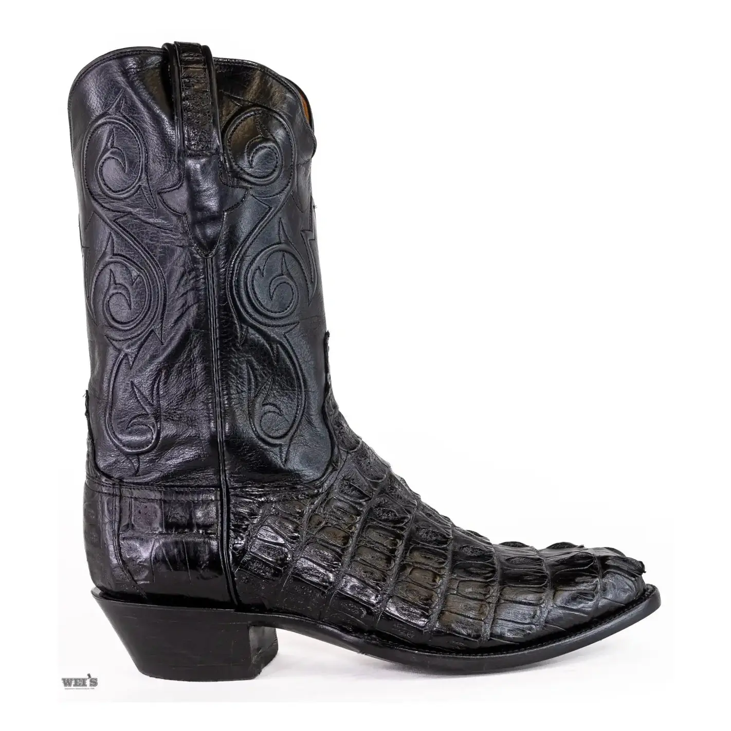 Lucchese Men's Cowboy Boots Exotic Hornback Caiman and Buffalo - Image 2