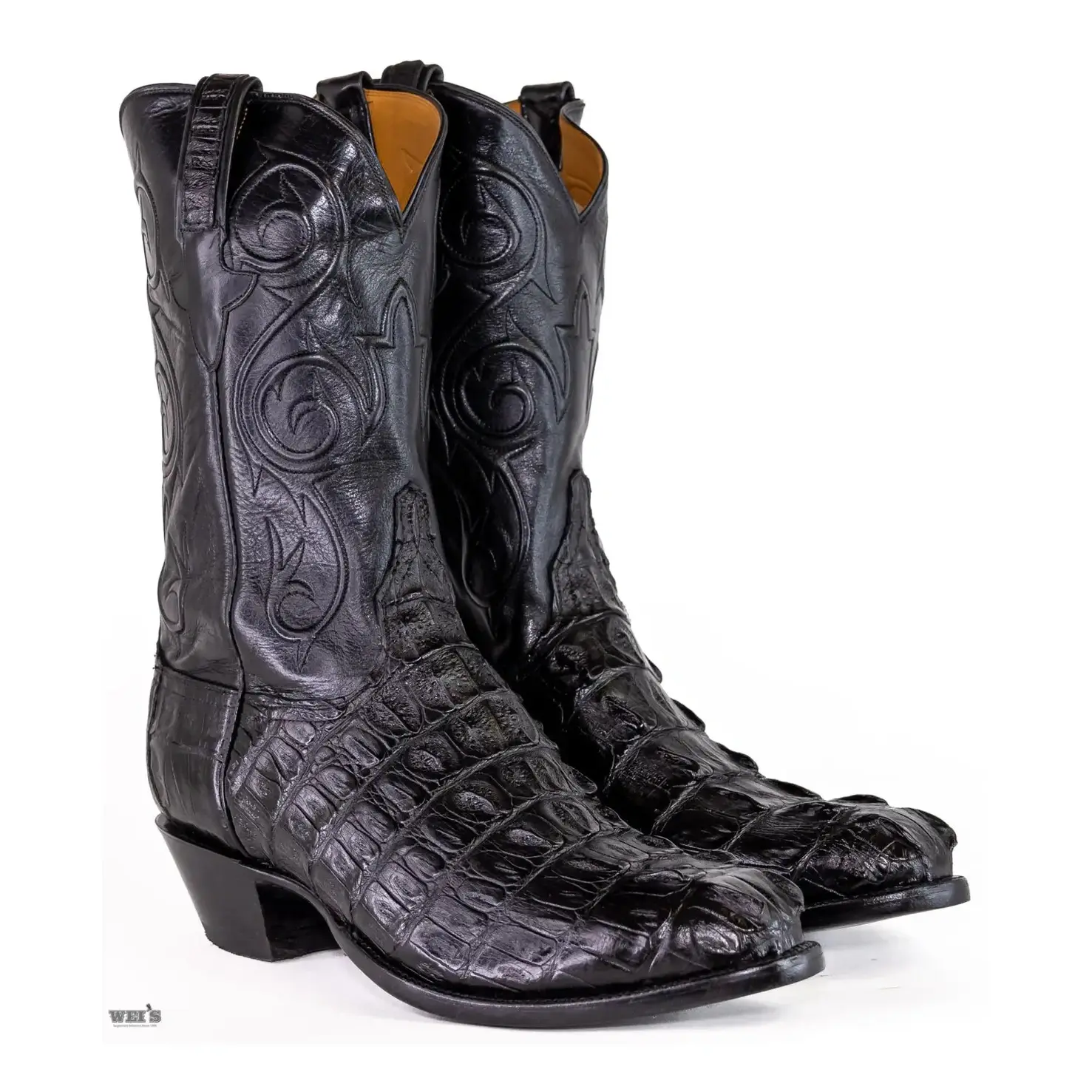Lucchese Men's Cowboy Boots Exotic Hornback Caiman and Buffalo - Image 5