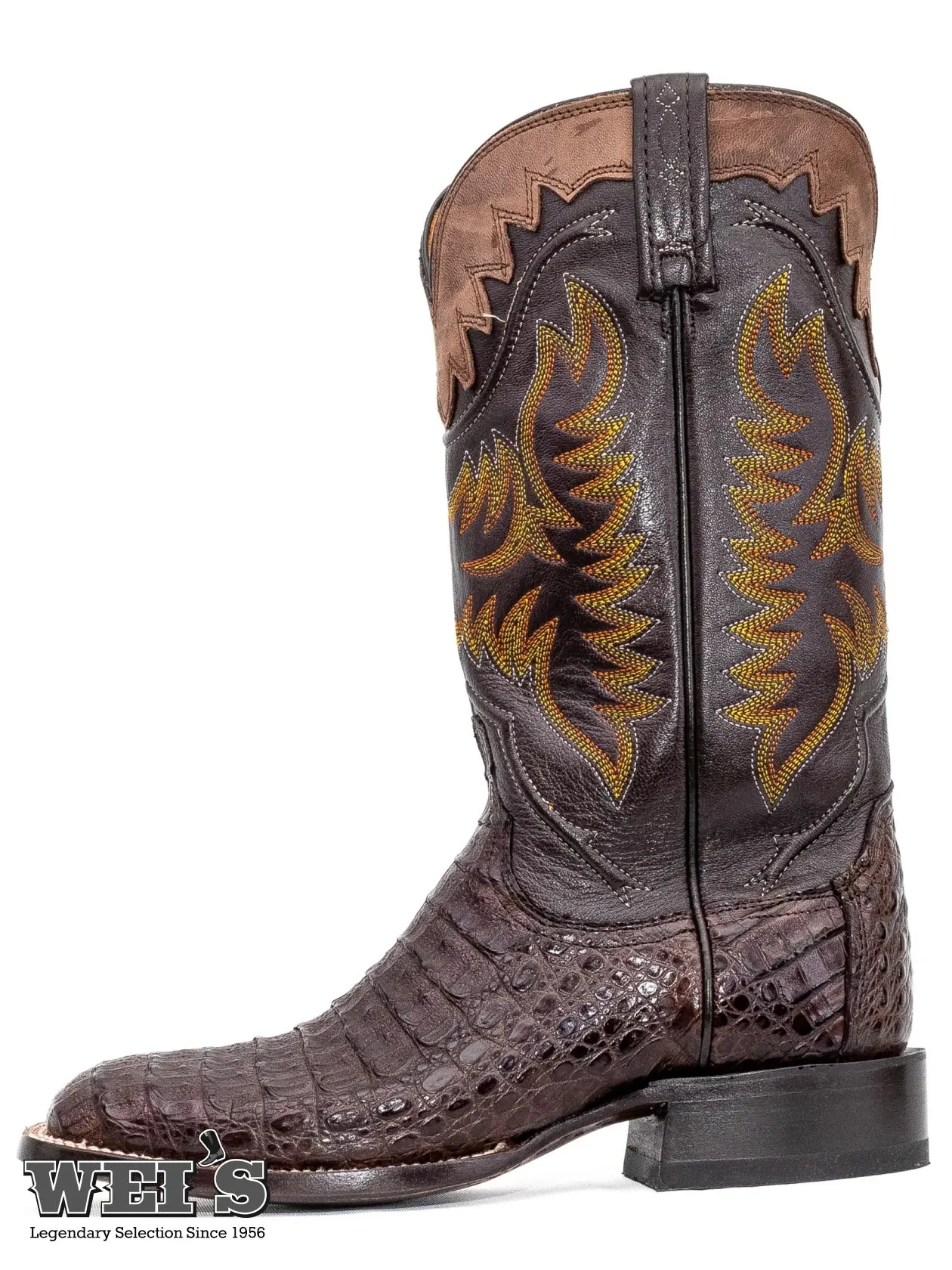 Lucchese Men's 13" Exotic Cowboy Boots Caiman Hornback - Image 2