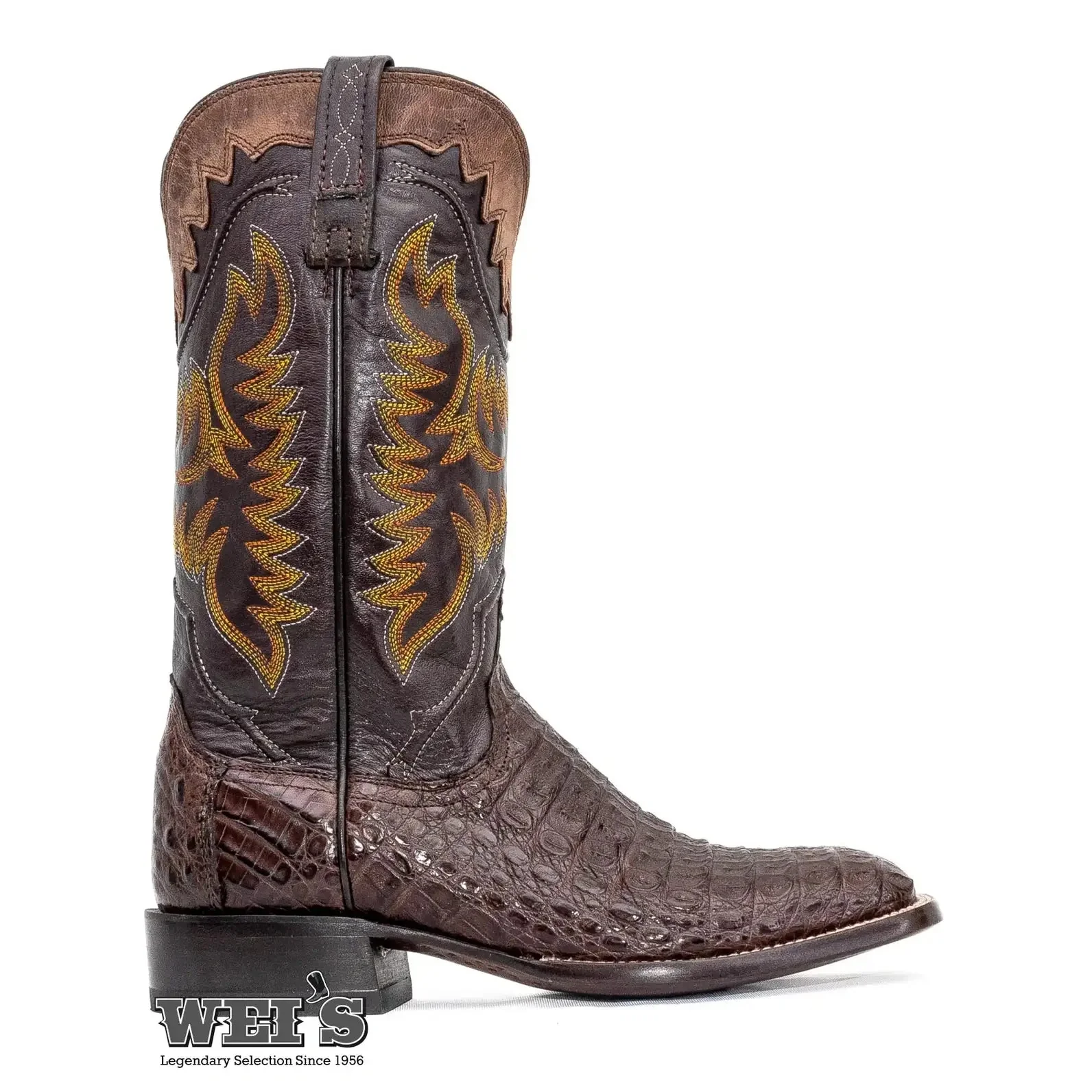 Lucchese Men's 13" Exotic Cowboy Boots Caiman Hornback - Image 6