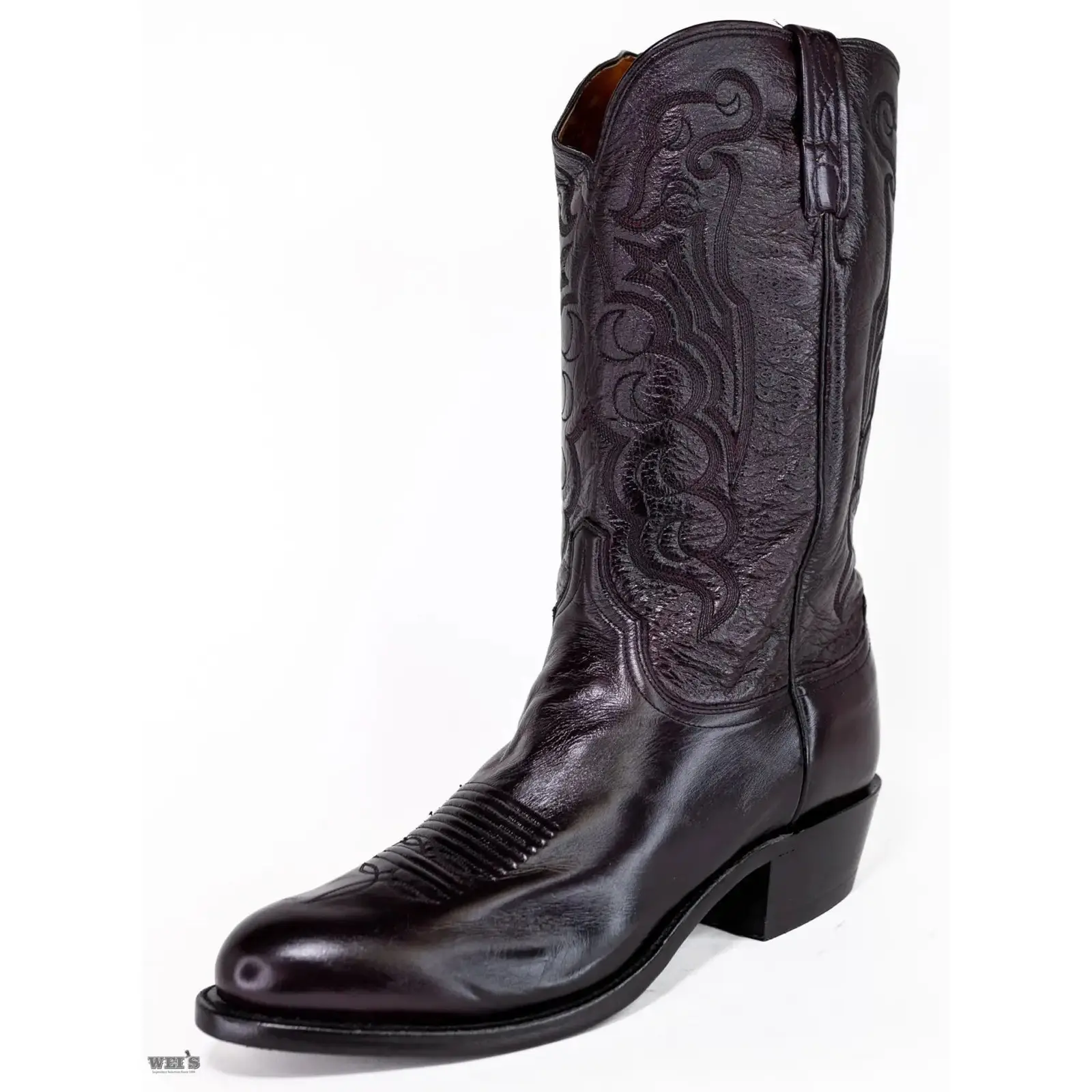Lucchese 1883 Men's Cowboy Boots 13" Cordoba Calf Black - Image 3